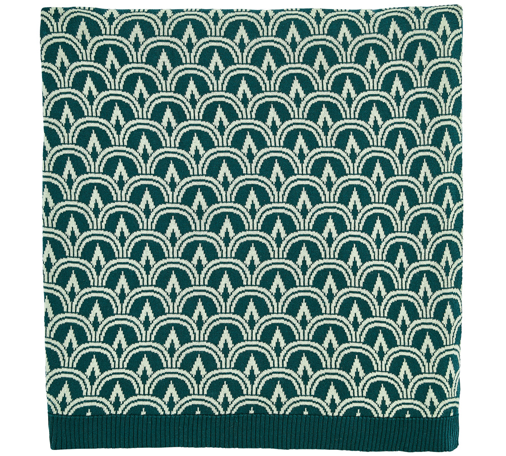 Ted Baker Wave Geo Sage and Basil Throw
